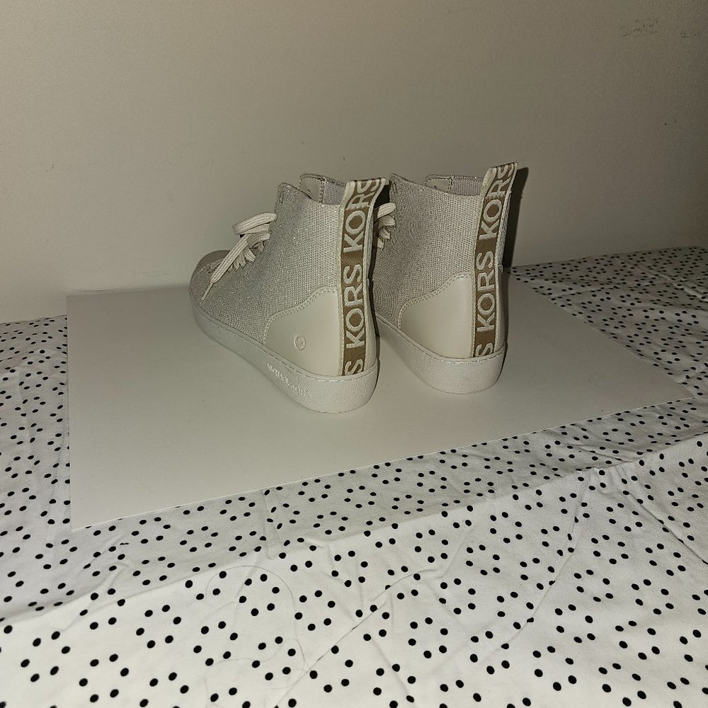 Beige High-Top Sneakers